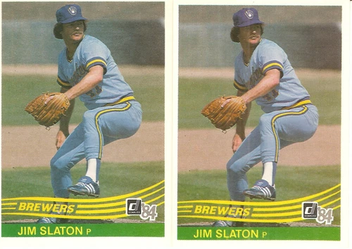 2 CARD 1984 DONRUSS JIM SLATON BASEBALL CARD LOT  #481