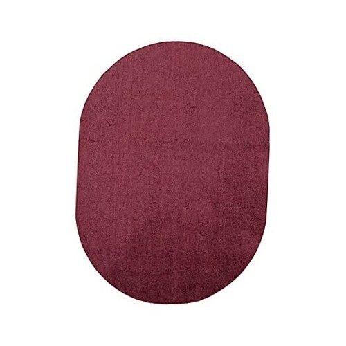 Modern Indoor/Outdoor Commercial Solid Color Rug - Pet 2' x 4' Oval Cranberry