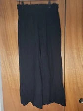 Anrabess Women's Black Flared Pants Size Medium Casual Comfort Pull On Logo