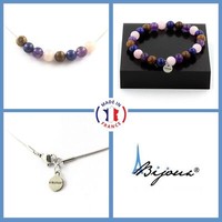 Steine Und MinéRaux. Satz Armband Halskette Perlen Rosenquarz +Amethyst+L
