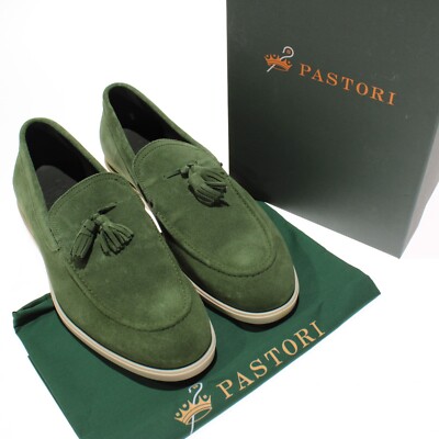 Pastori NWB Quintillius Suede Loafers / Drivers Size 44.5 US 11.5 in Agave Green Pastori NWB Quintillius Suede Loafers / Drivers Size 44 US  main image 3