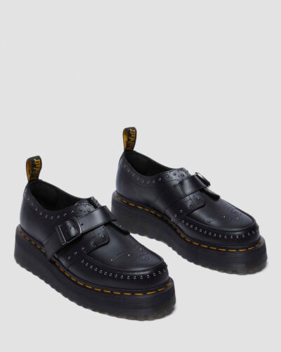 Dr. Martens Ramsey Monk Strap Pelle Platform Iconic Creepers Nero - Foto 3 di 8