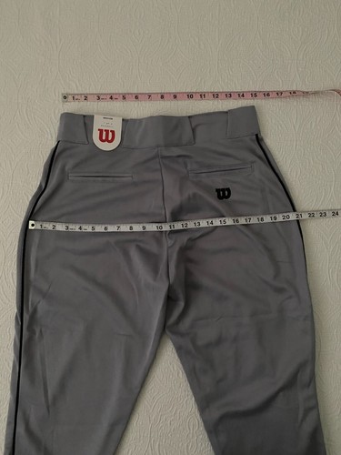 Pantaloni da baseball da uomo Wilson taglia M grigio linee nere lati vestibilità classica nuovi con etichette #2459 - Foto 9 di 12