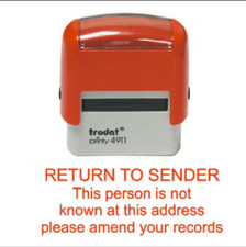 "Return to sender" Business Stamp Self Inking Office Rubber Stamps Trodat 4911