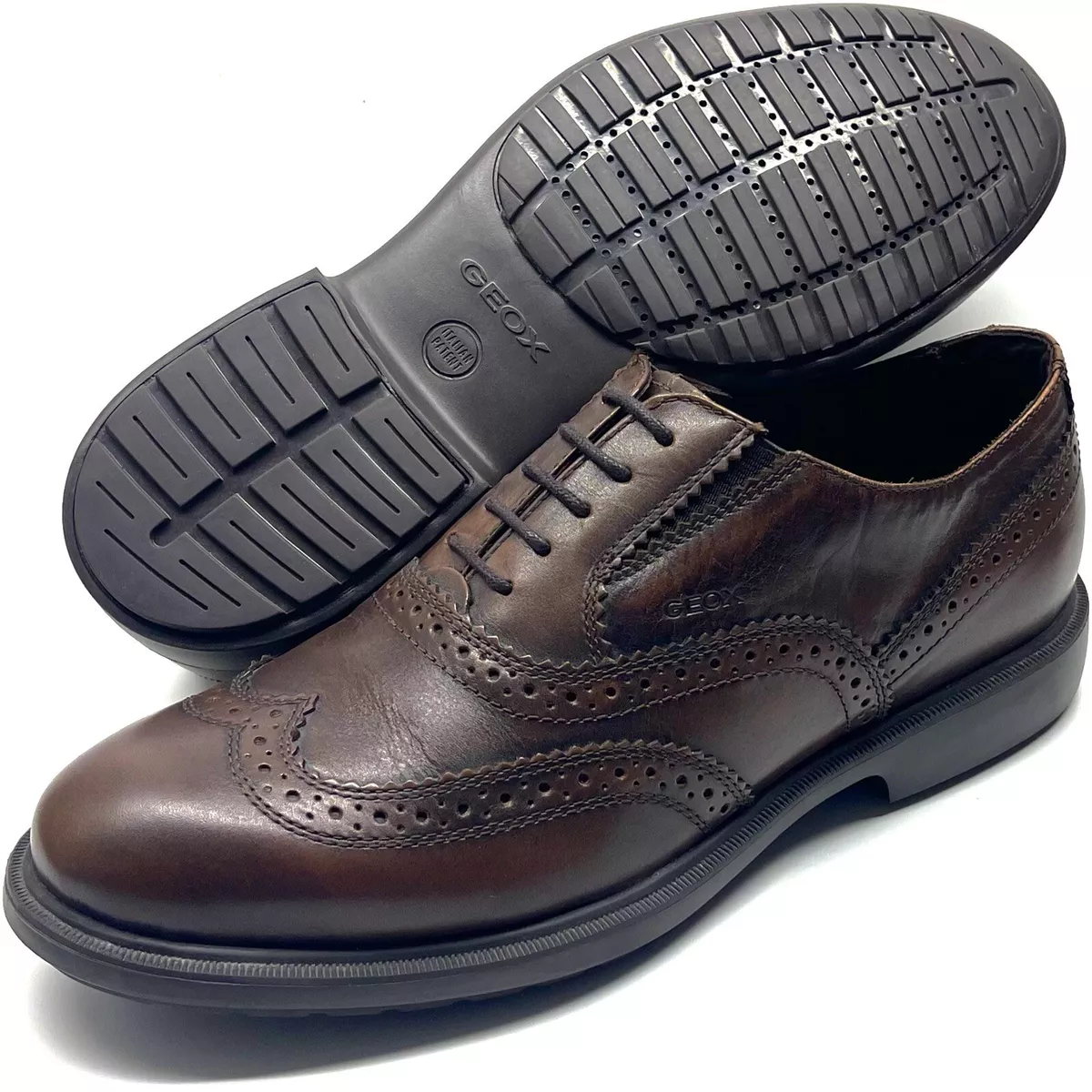 GEOX Men s Leather Wingtip Oxford Dress Shoes Size 41 US 8