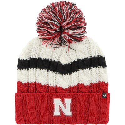 47 Nebraska Huskers Women's Ashfield Cuffed Knit Hat with Pom (A114)