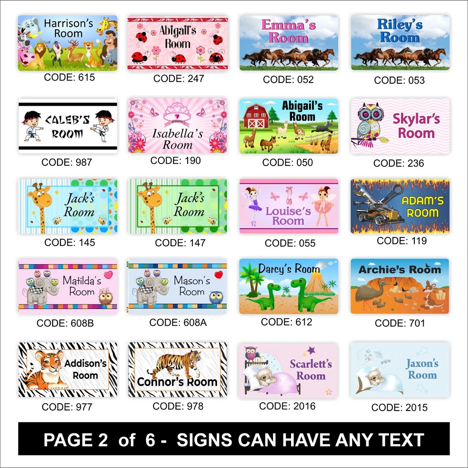 Kids Bedroom Room Door Signs Plaques Personalised with any Name or Text - image 2 of 4