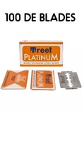 100 Treet Platinum Super Stainless Double Edge Safety Razor Blades - Smooth 