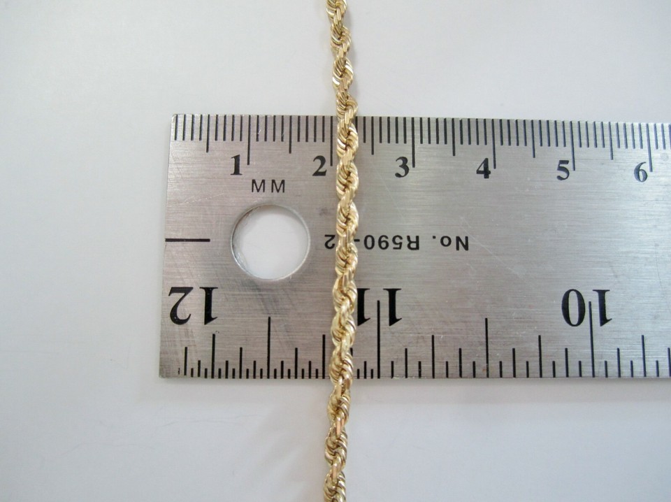 GOLD CHAIN 14K Yellow ROPE NECKLACE 24