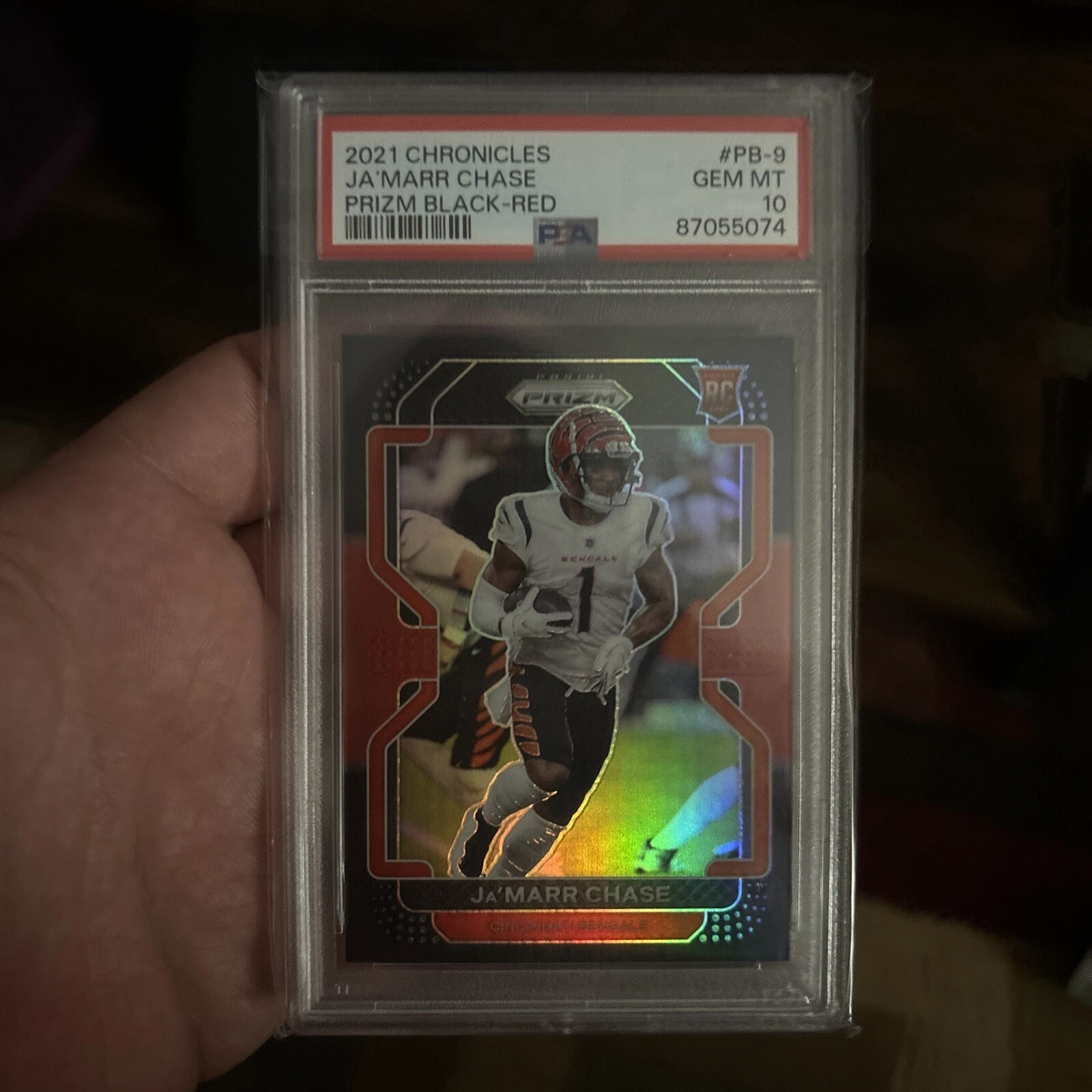 JaMarr Chase Panini Chronicles Prizm Black #PB9 Red
