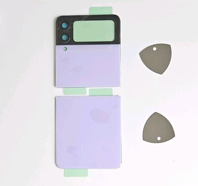 Tapa Trasera De Bateria Service Pack Para Samsung Galaxy Z Flip 3 5G SM F711 Crema Superior Con Lente