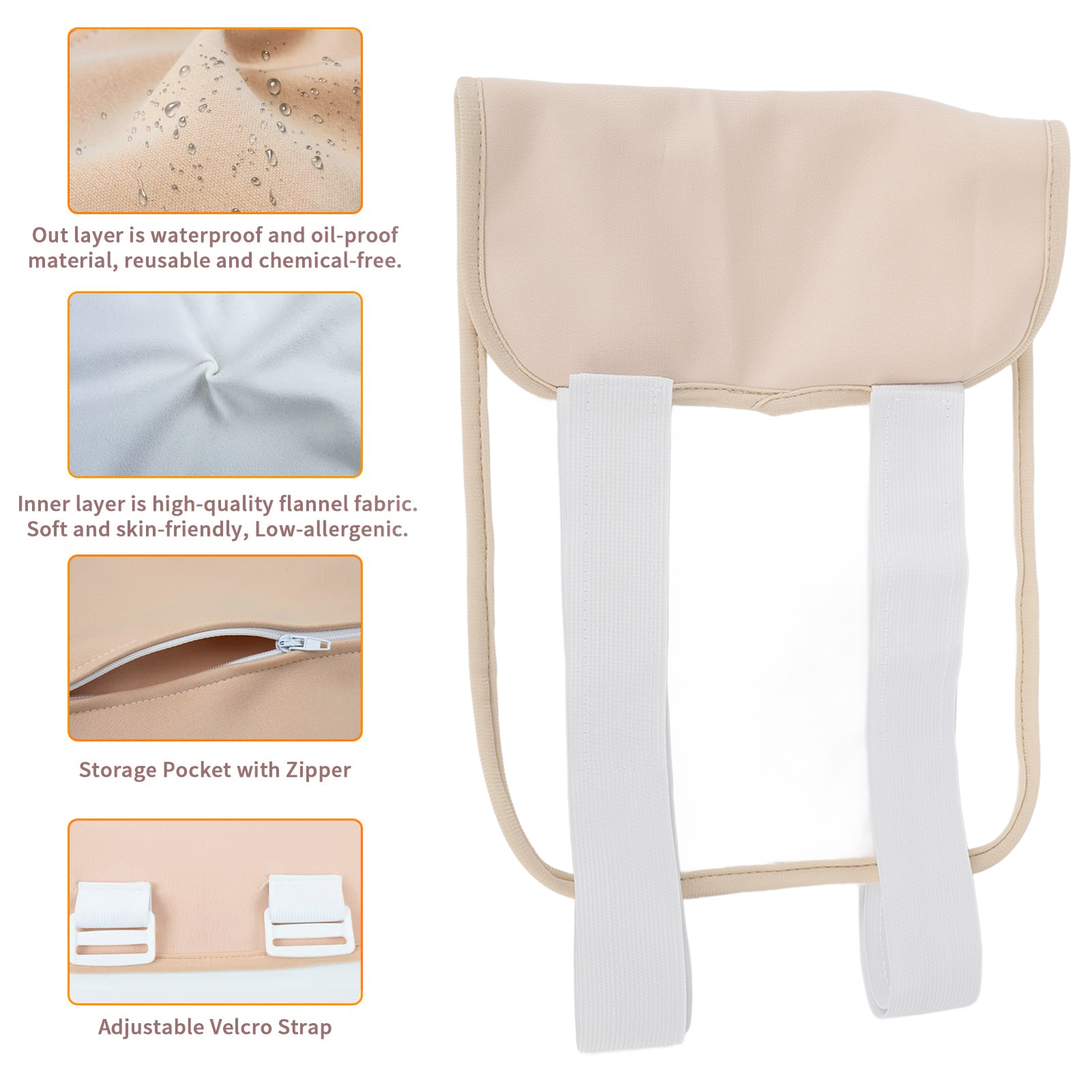 HT1 Sleep Adjustable Castor Oil Pack Ergonomic Reusable Soft Compress