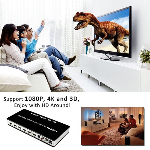 HDMI-Compatible Switch Switcher 5x1 5 in 1 out Audio Extractor 4K For PS4 PS5 - Picture 7 of 13