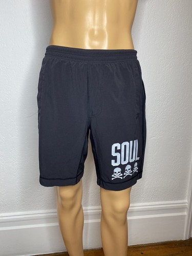 Lululemon X Soul Cycle Pace Breaker gefüttert 9” Herrenshorts Größe M schwarz gebraucht, in einwandfreiem Zustand