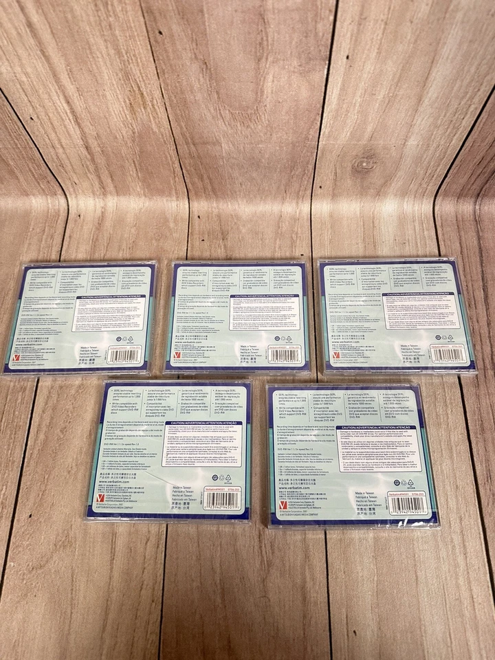 5x Brand New Sealed Verbatim DVD-RW 4.7GB 2x Speed 120 Min DVD CD Disks - Image 3 of 4