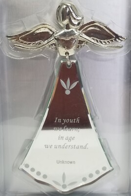 Ornament Venetian Glass & Pewter Angelic Reflections Sentiment NEW