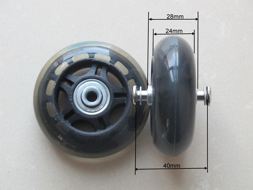 2 juegos de equipaje maleta ruedas de repuesto ejes reparación de lujo OD 68 mm - Imagen 3 de 4
