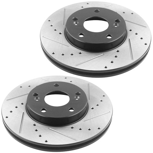 Front DRILLED Brake Rotors for Hyundai Sonata Tucson Forte Coupe Sportage H09 - Picture 2 of 5