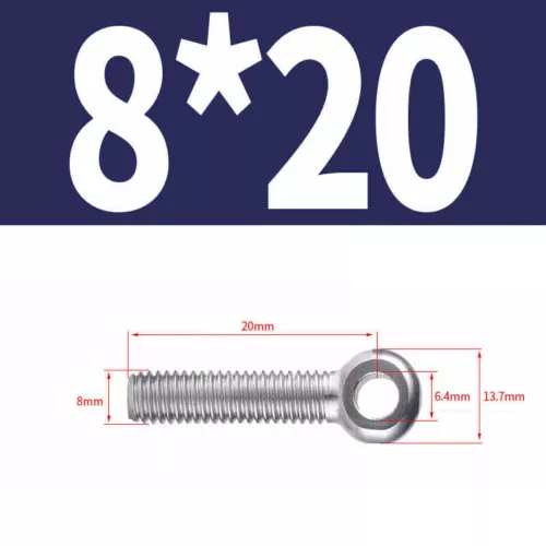Augenschrauben DIN 444 A2 VA Edelstahl V2A Form B M5 M6 M8 M10 M12 Augenschraube - Bild 20 von 51