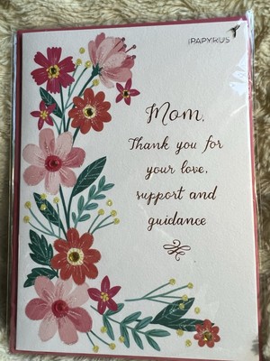 Papyrus Mother's Day Card Guidance Support Helped Me Become Flowers Glitter Gems