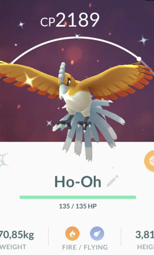 Shiny Ho- Oh pokemon go (Registered or 30 Days)