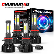 9006 9005 Led Headlight Kit Combo Bulbs 10000k High Low Beam Super Bright White