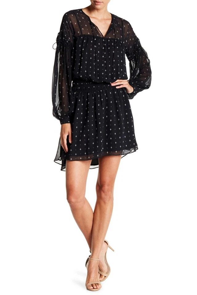 Vestido Joie Academia seda georgette estampado geométrico mini blusa nuevo con etiquetas XS $348.00 Foto 2 de 4