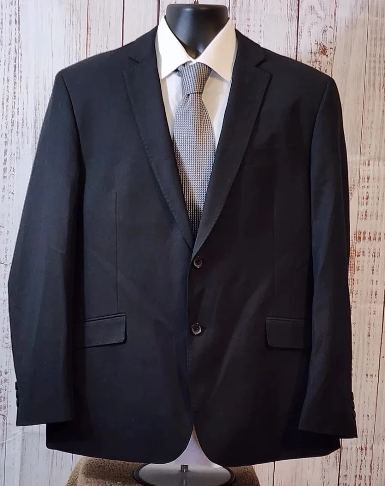 Blazer Giorgio Fiorelli Negro Sólido Para Hombres 46R 2 Btn Doble Ventilación Calce Ajustado Foto 3 de 4