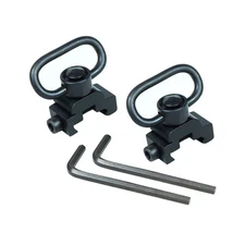 2 PCS - QD Sling Swivel Attachment w/ 20mm Picatinny Rail Mount Quick Release 