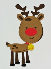 Christmas Reindeer Diecut Paper Scrapbook Embellishment Layered Cardstock