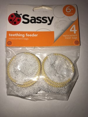Sassy Baby Safe Self Feeding Teething Feeder 4 Mesh Bags