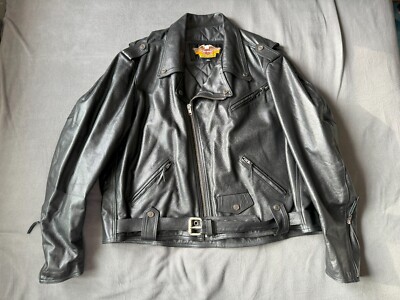 Harley-Davidson レザーライダースジャケット XXL ハーレーダビッドソン 黒レザーシングルライダースジャケット XXL USA