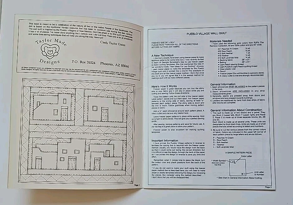 Southwestern Style Pueblo Village Wall Quilt and Native American Dolls To Sew - Image 3 of 3