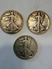 Set of 3 - 1937 Walking Liberty Half Dollar - Denver, Philly and San Francisco