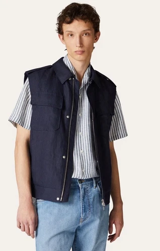 Loro Piana FAN4668 Nevado Vest Tropical Linen Rain   BNWT