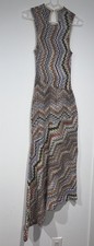 Rare Missoni Dress Size IT 44 / US 8 Multicolor Knit Zig Zag Virgin Wool Used