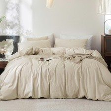 Duvet Cover Set 100 Washed Cotton Linen Feel Super Soft Breathable Cozy 3