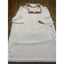 Oakley Polo Shirt Men  s Size XL Gray Red Performance Golf Casual
