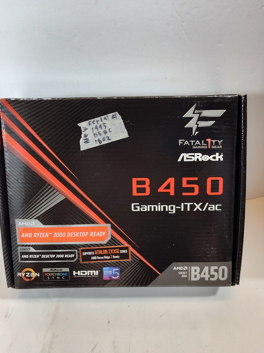 NEW ASRock Fatal1ty B450 GAMING-ITX/AC WiFI HDMI DDR4 AM4 Mini ITX