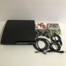 Sony Playstation 3 Slim 120GB Console Bundle w/ Controller Games Lot CECH 2001A