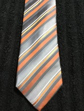 Geoffrey Beene Striped Men Necktie 100 Silk - made in Italy