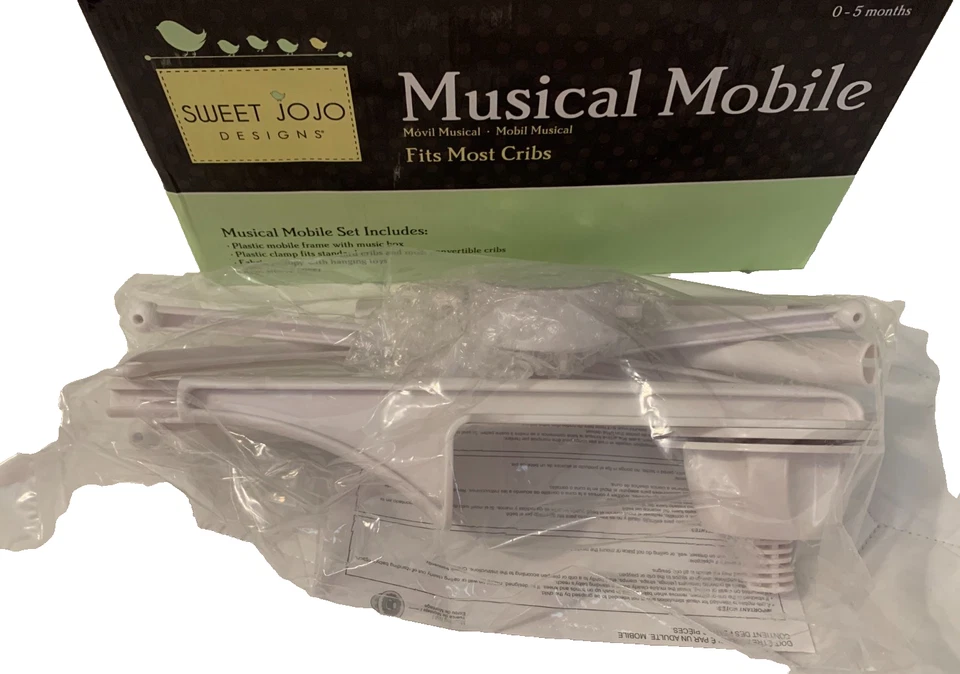 Nuevo en caja Sweet JoJo Designs Musical Móvil Se Adapta a la mayoría de las cunas (sin cubierta para manga de toldo) Foto 3 de 4
