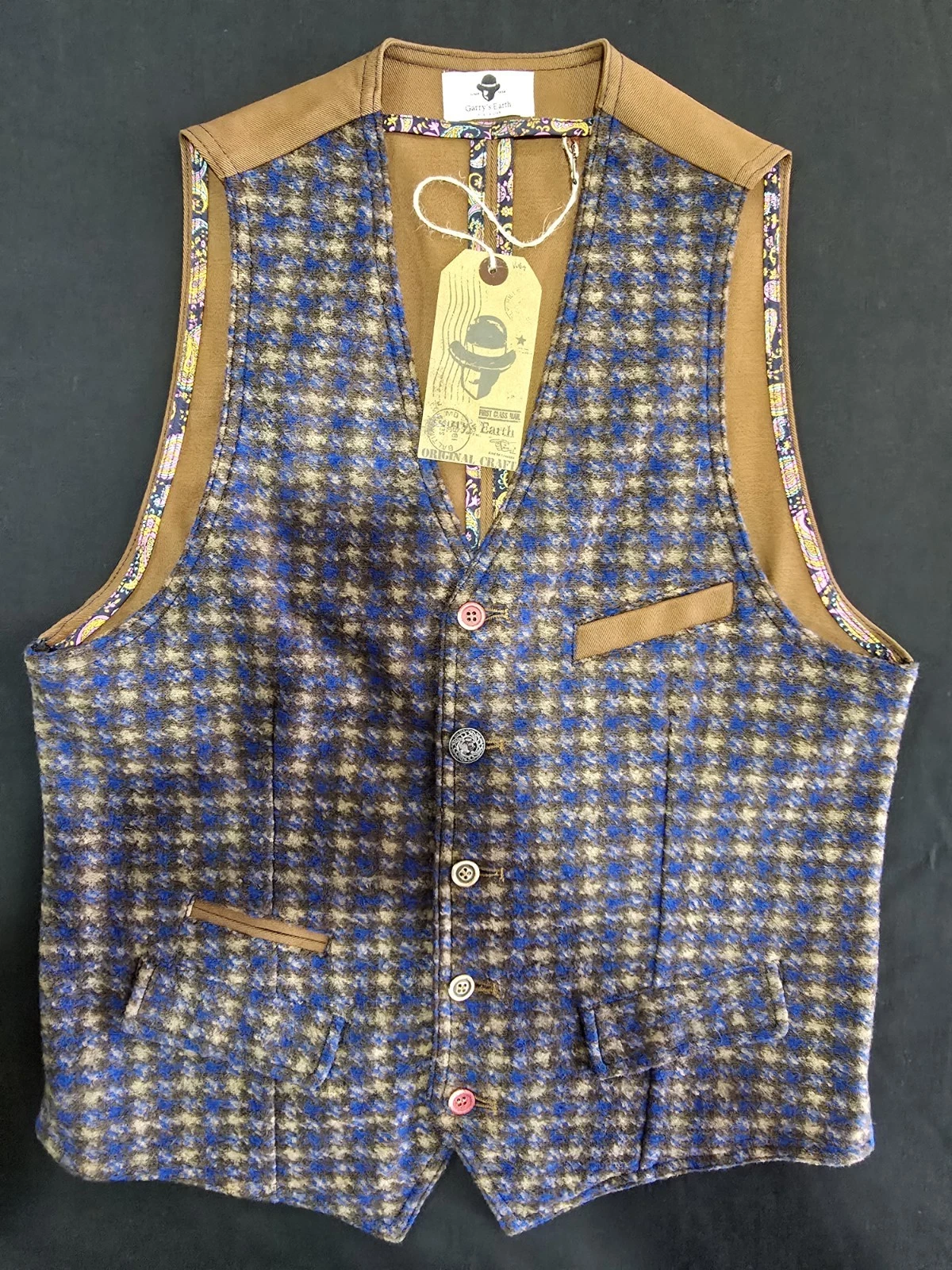 Garry's Earth Vest Handcrafted Made In Italy Size M Cod.14 image 3