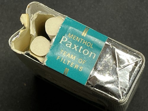 Vintage Paxton Cigarette Humidor Philip Morris & upcycled glass matching ashtray - Picture 13 of 20