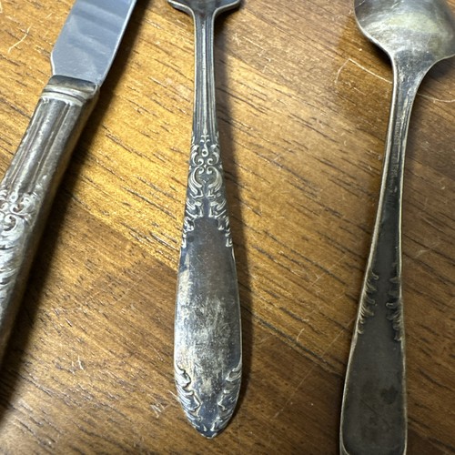 Set 3 pezzi posate vintage King Edward piatto argento coltello gioventù forchetta cucchiaio - Foto 3 di 3