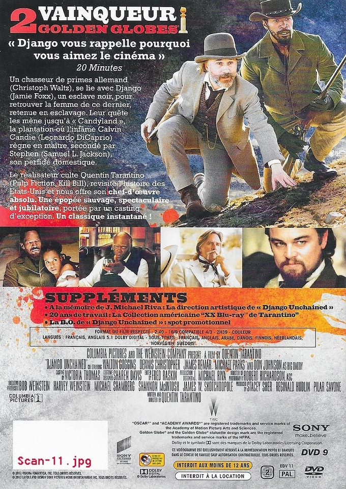 Django unchained (DVD) Jamie Foxx Christoph Waltz Quentin Tarantino (UK IMPORT) - Image 2 of 2