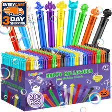 200 PCS Halloween Mini Bubble Wands Party Favors for Kids 10 Colors 