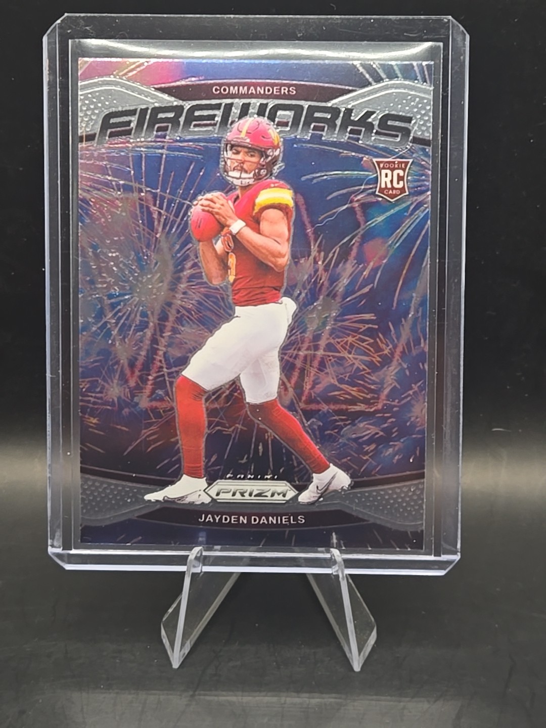 2024 Panini Prizm Fireworks Jayden Daniels Rookie Commanders RC #24