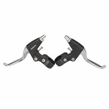 Juego de 2 palancas de freno de bicicleta de 3 dedos aluminio plata manija de freno izquierda derecha