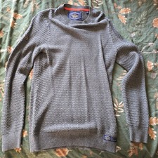 Image of Superdry Mens Knitted Jumper Size Small Grey Long Sleeve Never Worn Cotton